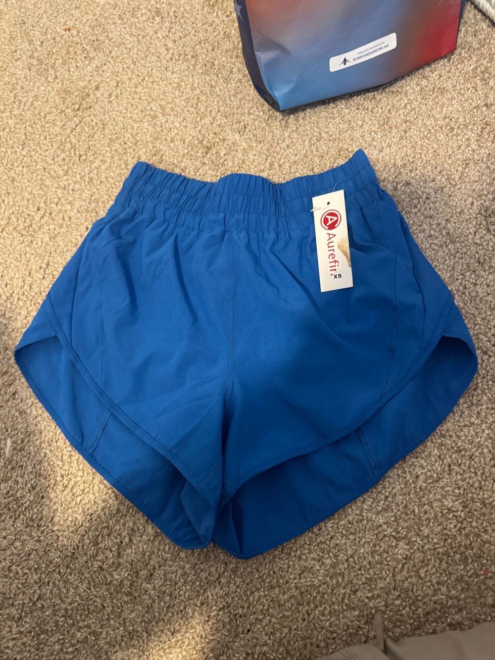blue shorts